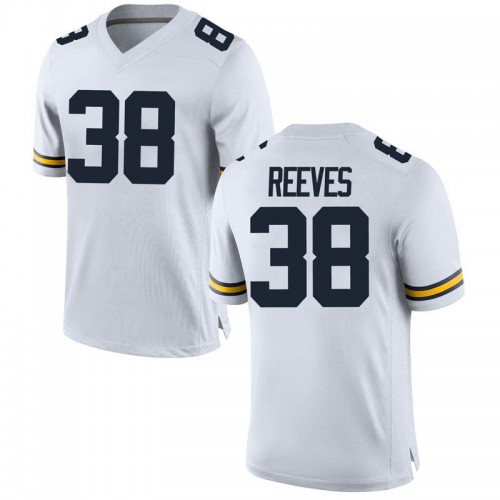 Geoffrey Reeves Michigan Wolverines Men's NCAA #38 White Game Brand Jordan College Stitched Football Jersey YSV3654DK